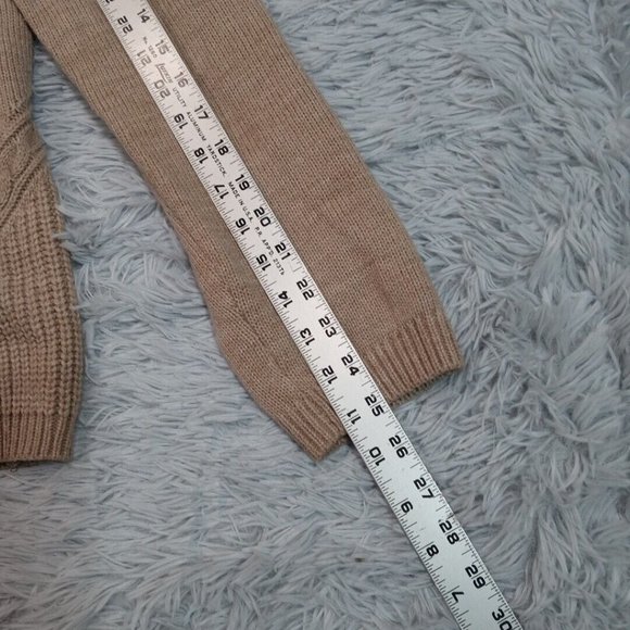 Notations Womens Cardigan Sweater Biege XL‎ Crochet Knit Open Front Long Sleeve - Picture 8 of 10